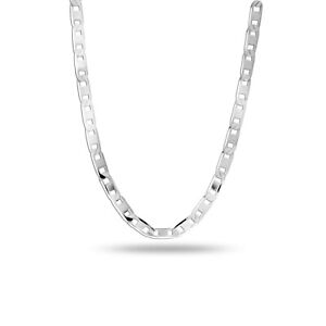 Real 925 Sterling Silver Italian Mariner Link Chain Necklace for Men Women 3MM