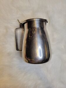 Vintage Vollrath Stainless Steel Pitcher Milk Creamer 10oz Teapot Hinged Lid