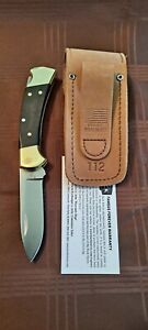 Buck 112 Ranger Drop Point Blade Distressed Leather Sheath 100% Made In U.S.A.