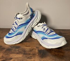 Hoka One One Clifton Edge Geometric Men's Size 10 Running Shoes White Blue