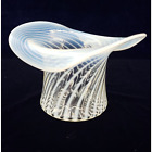Vintage Opalescent Glass Spiral Top Hat Vase 4 Inch Tulip Vase Wedding Flowers