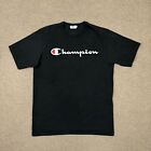 Champion T Shirt Mens Size M Black Short Sleeve Crew Neck Logo Casual Adults