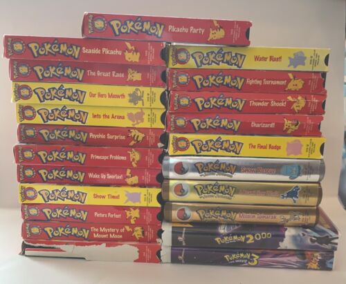 Pokemon VHS Tapes Lot Of 22  Anime Videos Vintage (Plus 3 VHS No Case)
