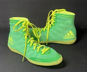Adidas S77932 Adizero Jake Varner Wrestling Shoes Flash Lime & Solar Yellow 9