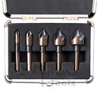 5PC Industrial Countersink Tool Bit Set Counter Sink FOR M2 Steel 82° Angle