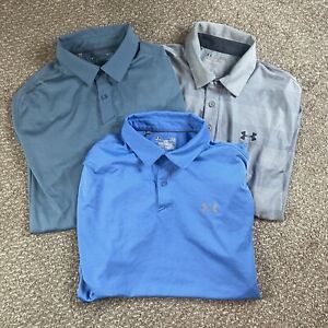 Under Armour Lot Of 3 S/S Loose Heatgear Golf Polos Mens Size Large