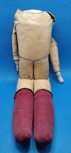 New ListingAntique 1900-1919 Leather Doll, 14” Body Only No Head Leather, Sawdust & Bisque