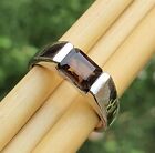 1 CT Emerald Chocolate Lab Created Diamond Men's Band Ring 14K White Gold Plated