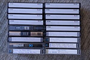 Lot of 18 cassettes - TDK SA 90, Maxell UDXLII-90, XLII-100, XLIIS100, XLII-S90