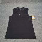 Nike Shirt Mens Medium Black White Tank Top Pro Sleeveless Slim Fit Gym New 31
