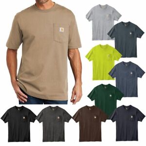 Carhartt Mens T-shirt Workwear K87 Pocket Basic Heavyweight Jersey Knit Top Tee