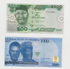 NIGERIA: NEW 500 & 1000 Naira --2024 & 2023 Series  Banknote   P-48a-49a in  UNC