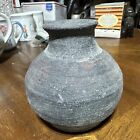 Vintage  Rough Pottery Vase, Signed, Hand-thrown Trendy Restoration Pottery B 5”