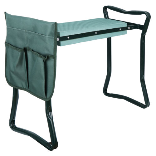 Foldable Garden Kneeler Kneeling Bench Stool Soft Cushion Seat Pad & Tool Pouch