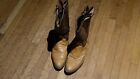 Vintage Tony Lama Mens 10.5 D Lizard Honey Exotic Western Cowboy Boots