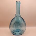 Vintage 1850s 50s Jenny Lind Calabash Flask Blue Fislerville Glass Works