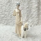 ROYAL DOULTON Reflections Vintage Promenade Figurine Lady & Afghan Dog RARE