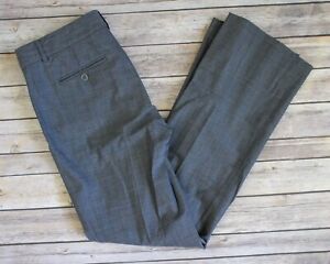 Theory Size 10 Dress Pants Gray Wool Blend Straight Leg Trousers Career Office