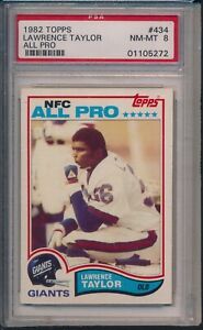1982 TOPPS LAWRENCE TAYLOR ROOKIE #434 PSA 8 GIANTS GOAT