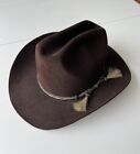 Vintage Brown Cowboy Hat Mad Hatters of Granbury Texas, Rodeo Western Size 7 3/8