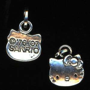 WITH LOOP TINY PETITE HELLO KITTY SILVER CHARM FOR BRACELET NECKLACE DECOR