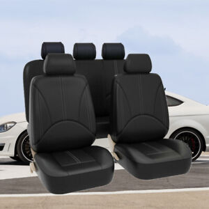 Car 5 Seat Covers Full Set Waterproof Leather Universal for Auto Sedan (For: 2022 Kia Rio S Sedan 4-Door 1.6L)