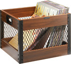 Vinyl Record Storage Crate Wooden LP Record Storage Crate Album Shelf Brown