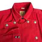 Wah Maker Red Western Shirt With Bib Metal Star Buttons Made in USA  M