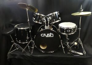 Crush 5-Piece Drum Kit 22x18, 16x15 12x8, 10x7, 14x5.5 w/ Hardware and Cymbals