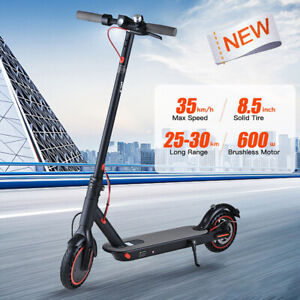 New ListingElectric Scooter Black 600W 35KM/H 30KM Portable Foldable Adult Travel e Bike