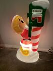Vintage  ELF in MAILBOX & Candy Cane Lighted Christmas Blow Mold 34