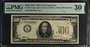 1934 $500 Federal Reserve Note Bill FRN FR-2201- Certified PMG 30 (Very Fine)
