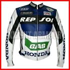 Men's Multi-Color Honda Repsol Motorcycle Genuine Leather Racing Biker Jacket