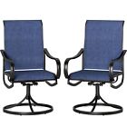 2x Swivel Patio Chairs Outdoor Dining Chair Metal Rocking Chair Garden Furniture