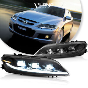 VLAND 2*LED Headlights Fit For Mazda 6 2003-2008 With Sequential Assembly (For: 2006 Mazda 6)