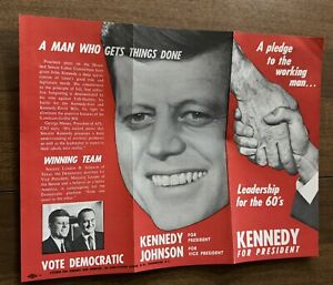 1960 JFK Kennedy Handshake Design Picture Campaign Brochure - Variety C