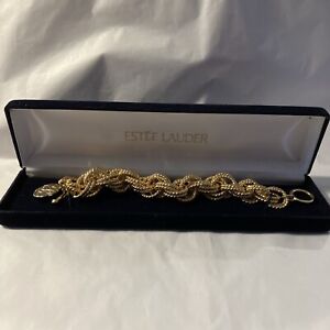 Estee Lauder Logo Charm Bracelet Vintage 8.25-inches length