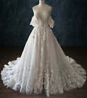 A-LINE BEADED LACE BOHO WEDDING DRESS WITH FLUTTER SLEEVES PLUNGING V-NECK