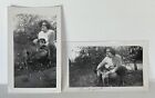 New ListingVintage Photo Black White Snapshot Pretty Lady With Cute Puppy Dog Lot Of 2