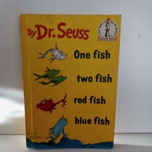 Dr Seuss One Fish Two Fish Red Fish Blue Fish Hardcover book 1960.
