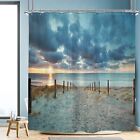Ocean Beach Shower Curtain 72Wx72H Sunset Summer Sunrise Hawaiian Scenic Blue...