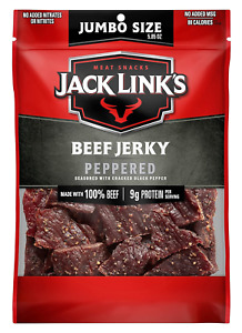 New ListingBeef Jerky, Peppered, Sharing Size Bag – Meat Snack with 9g of Protein & 80 Ca