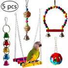 5Pcs Parrot Bird Parakeet Cockatiel Budgie The Swing Bell Toy Ball Ladder Toys