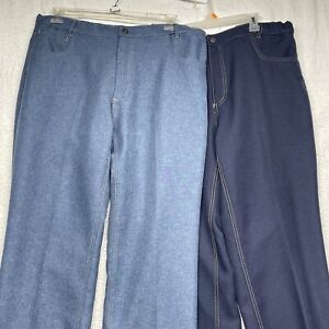 Haband Fit Forever Jeans STYLE Dress Pants Mens 38x30 Lot Of 2 Blue