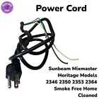 Sunbeam Mixmaster Heritage Series 2364 2350 2353 2346 Power Cord