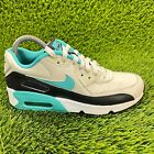 Nike Air Max 90 Leather Womens Size 7.5 Blue Athletic Shoes Sneakers 833412-019