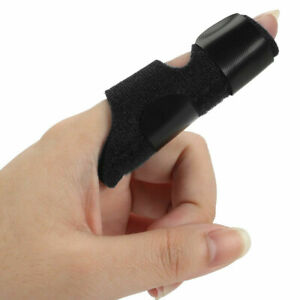 Black Adjustable Trigger Finger Splint Straightener Corrector Brace Support