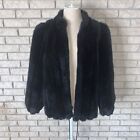Vintage Jordache  1980’s Black Lined Faux Fur Zip Jacket Side Pockets Size 11/12