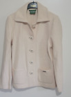 Vintage Geiger Jacket Women Sz 36 cream Pure Wool buttons car coat pockets