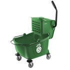 26 Quart Commercial Mop Bucket with Side Press Wringer, Green